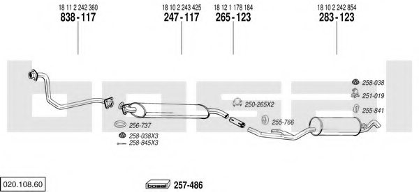 BOSAL 020.108.60 Exhaust System